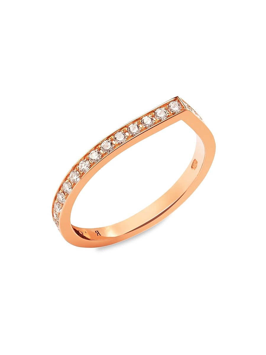 Women's Antifer 18K Gold & 0.47 TCW Diamond Ring - Pink Gold - Size 7.25