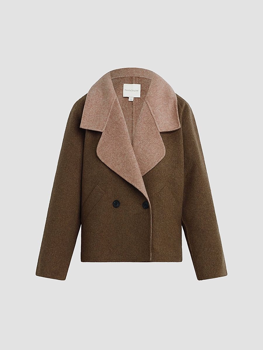 Women's The Cameron Two-Tone Coat - Stone - Size Large