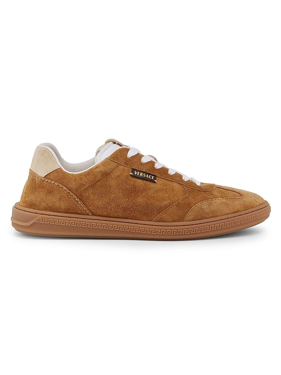 Men's Suede Low-Top Sneakers - Whiskey Ecru - Size 14