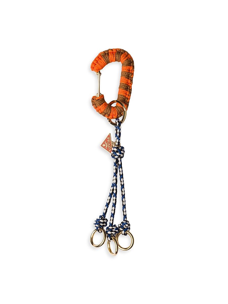 Women's Cord and Leather Bag Charm - Orange
