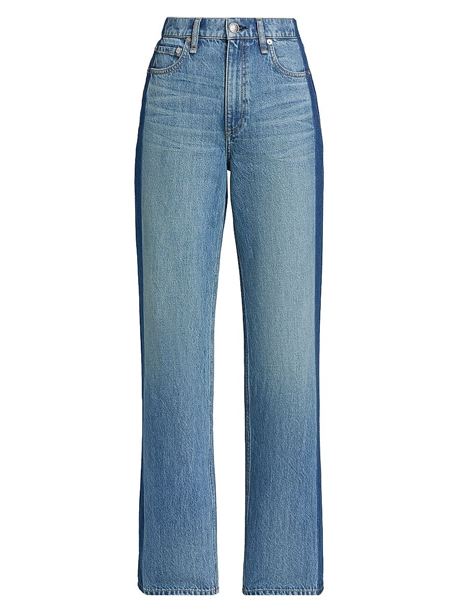 Women's Shea Cotton Straight-Leg Jeans - Balboa Shadow Stripe - Size 30