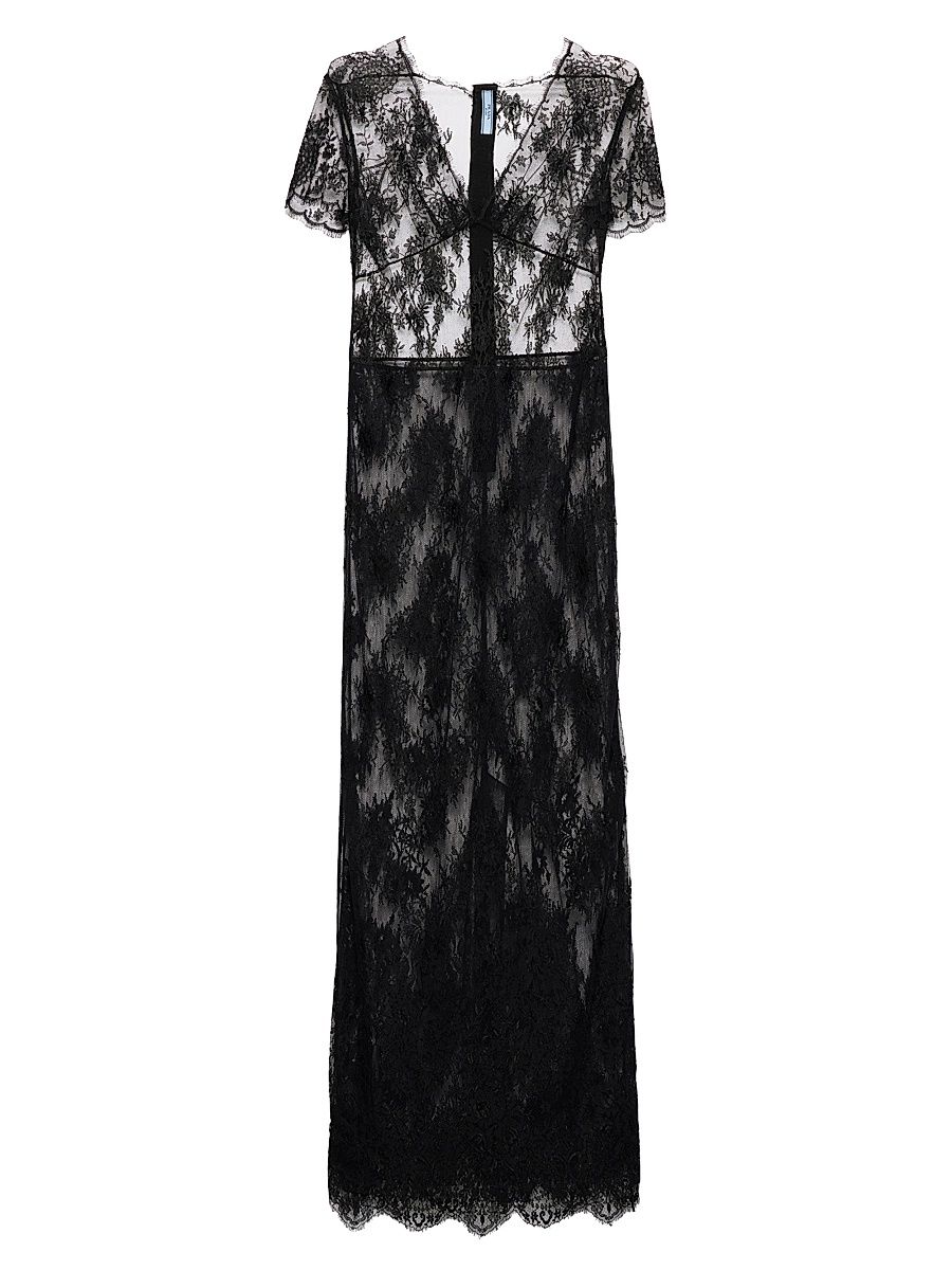 Women's Long Lace Dress - Black - Size 10