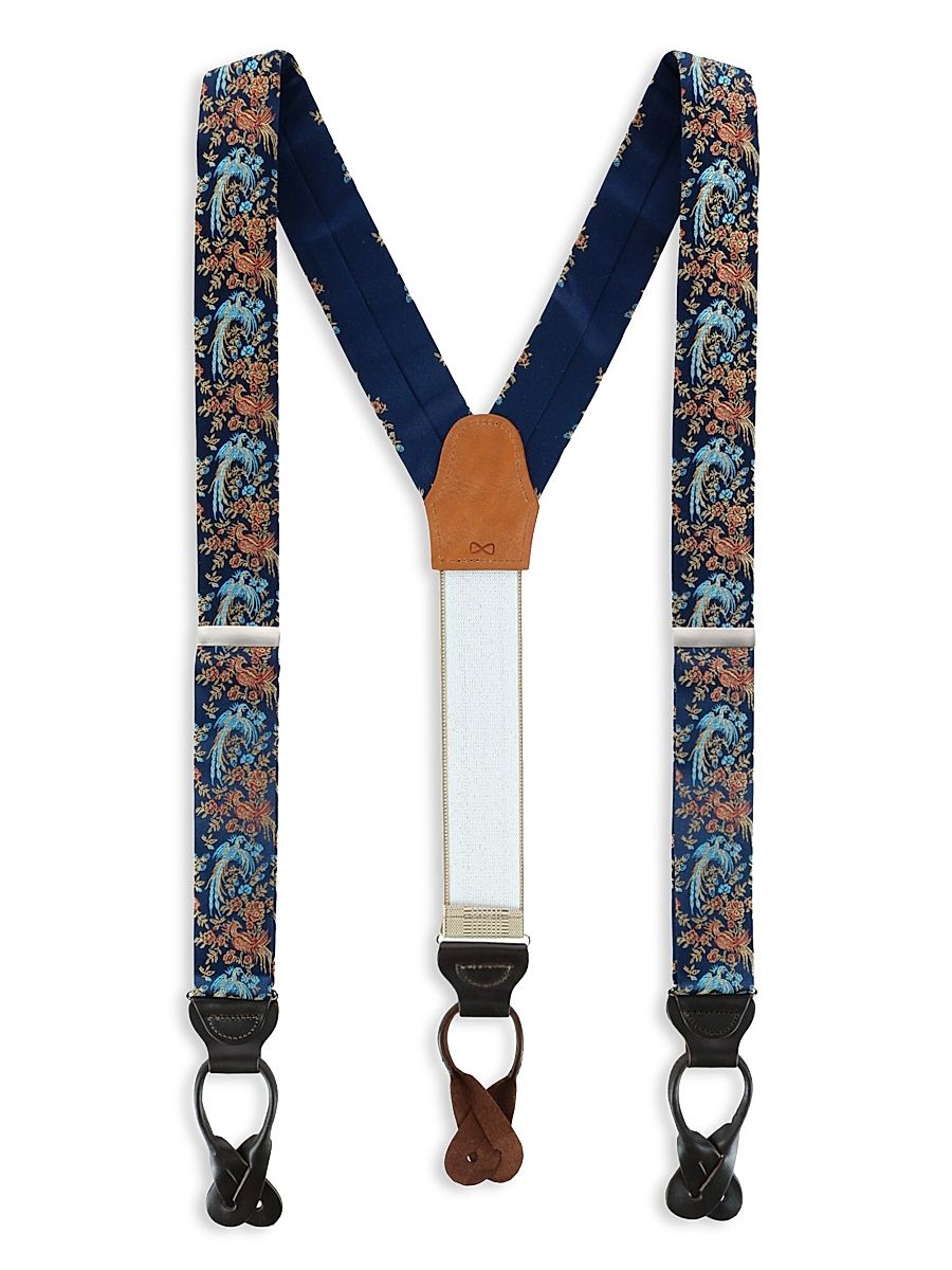 Men's Birds Of Prosperity Suspenders - Navy