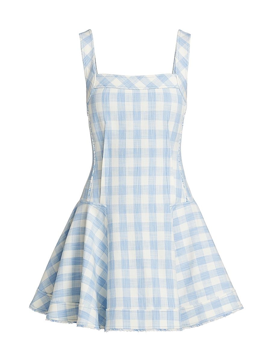 Women's Hannalie Gingham Minidress - Blue Hydrangea Gingham - Size 6