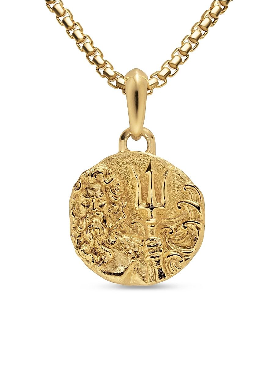 Men's Poseidon Amulet in 18K Yellow Gold, 23.9MM - Gold