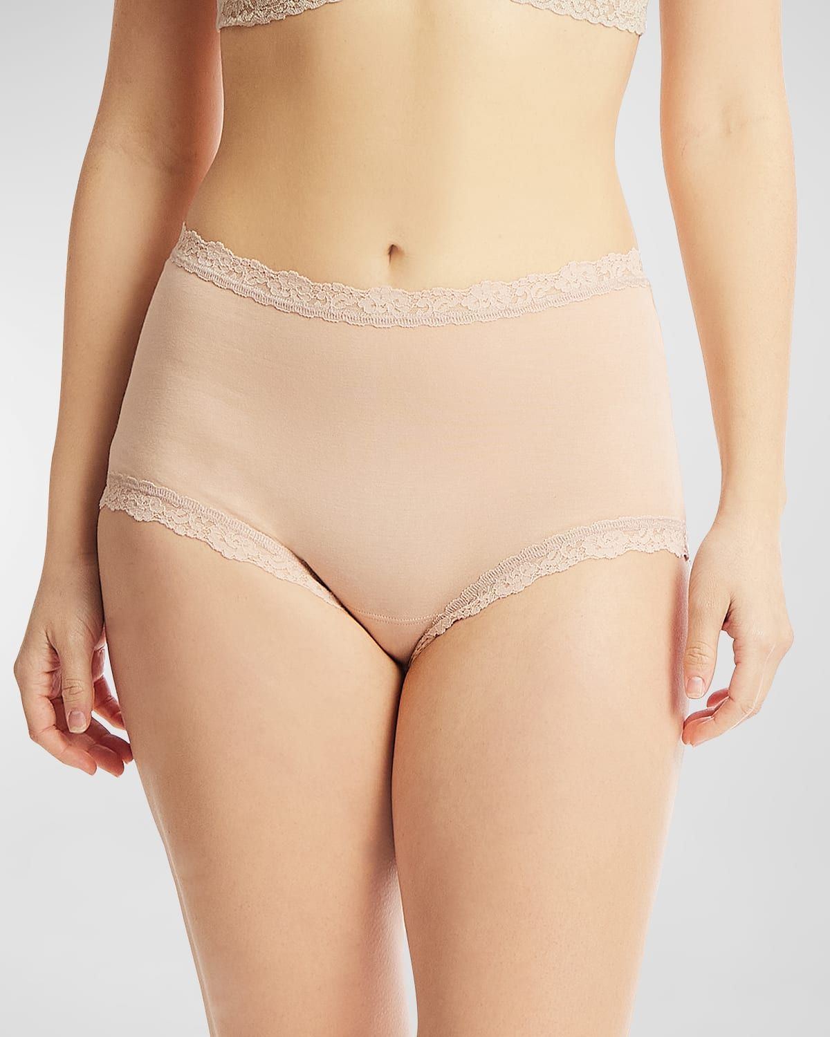 High-Rise Lace-Trim Boyshorts