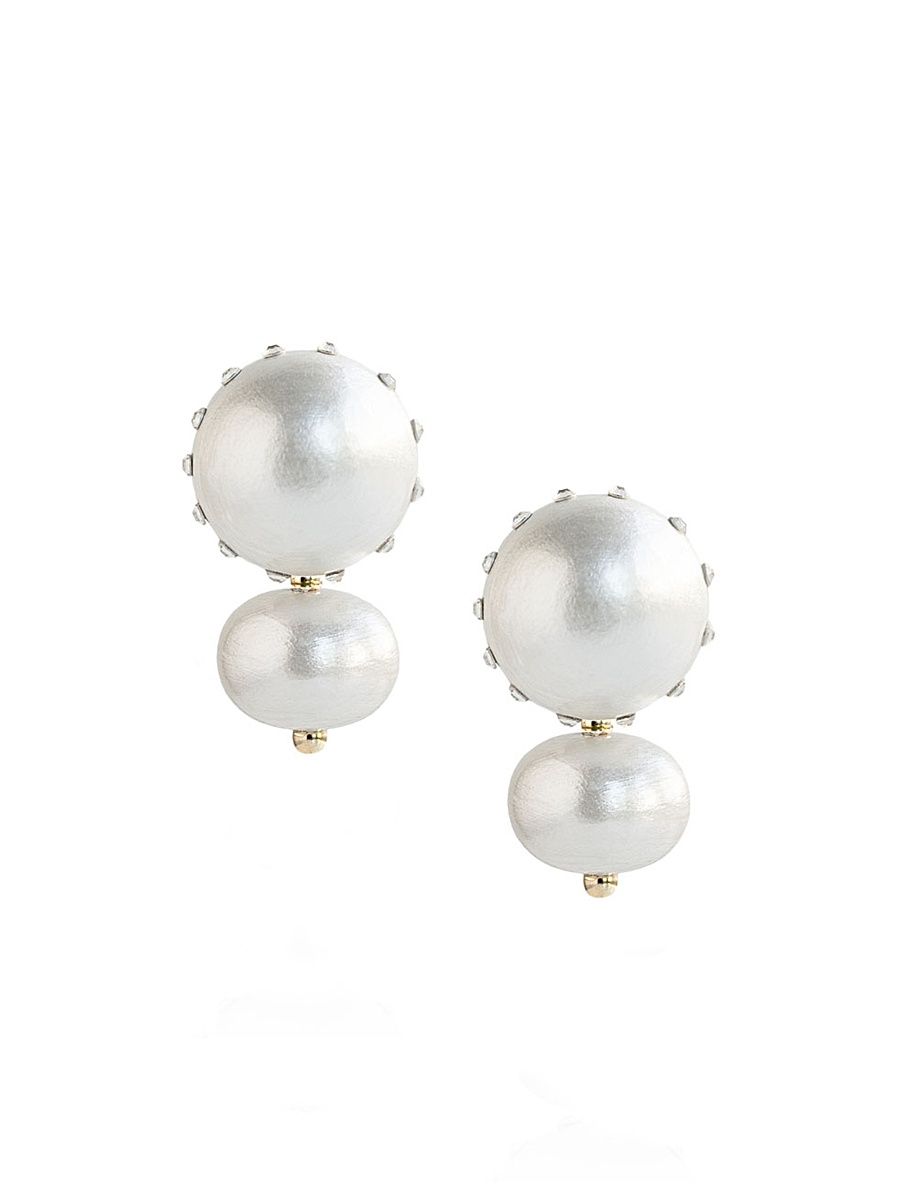 Women's La Dolce Vita Livia 18K-Gold-Plated & Crystal Earrings - White Heron