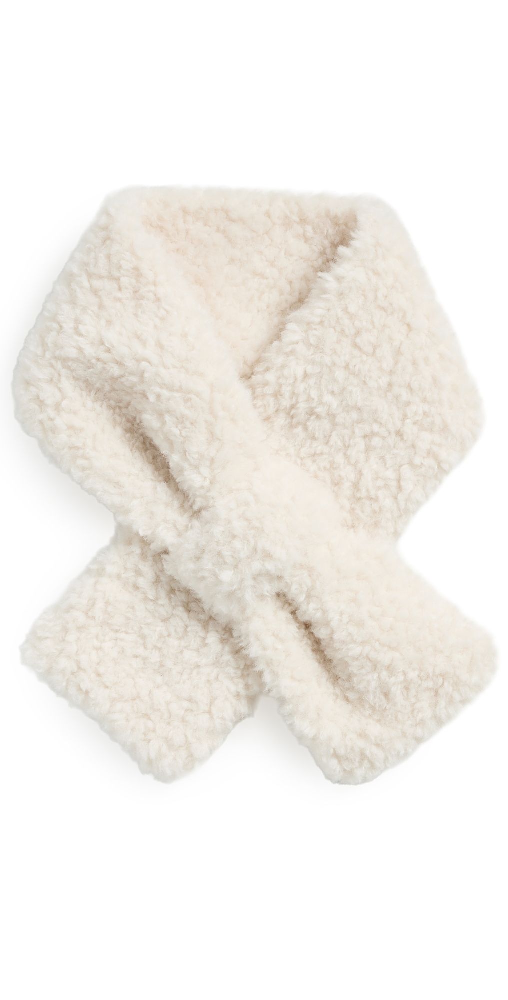 Hat Attack Teddy Sherpa Pull Thru Scarf Ivory One Size