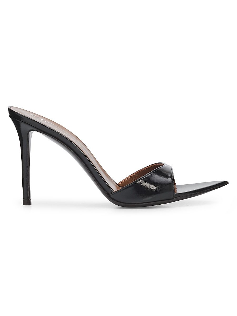 Women's Intrigo 90MM Patent Leather Stiletto Sandals - Nero - Size 5.5