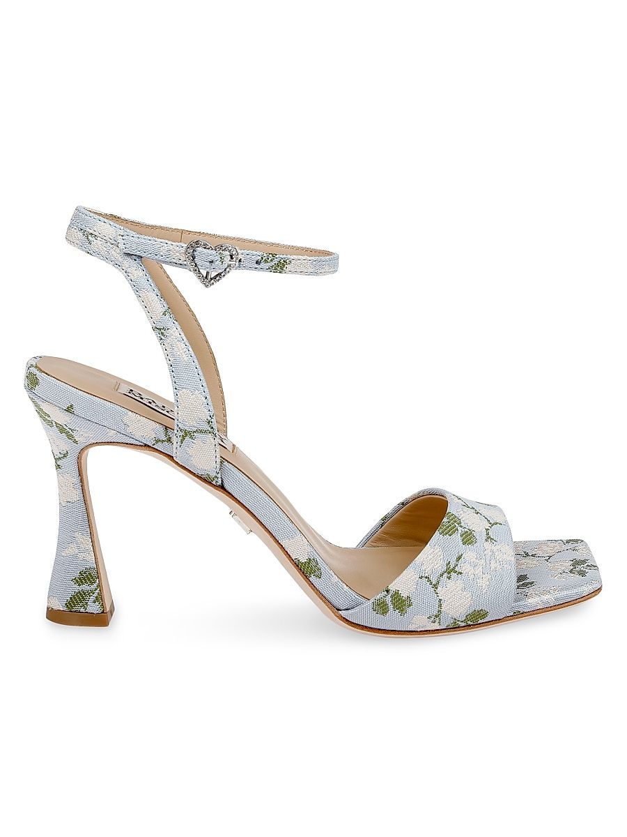 Women's Cady Leather High-Heel Sandals - Mist Blue - Size 8.5