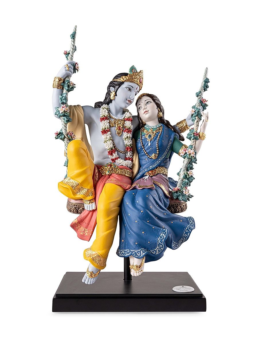 Radha Krishna on a Swing Figurine