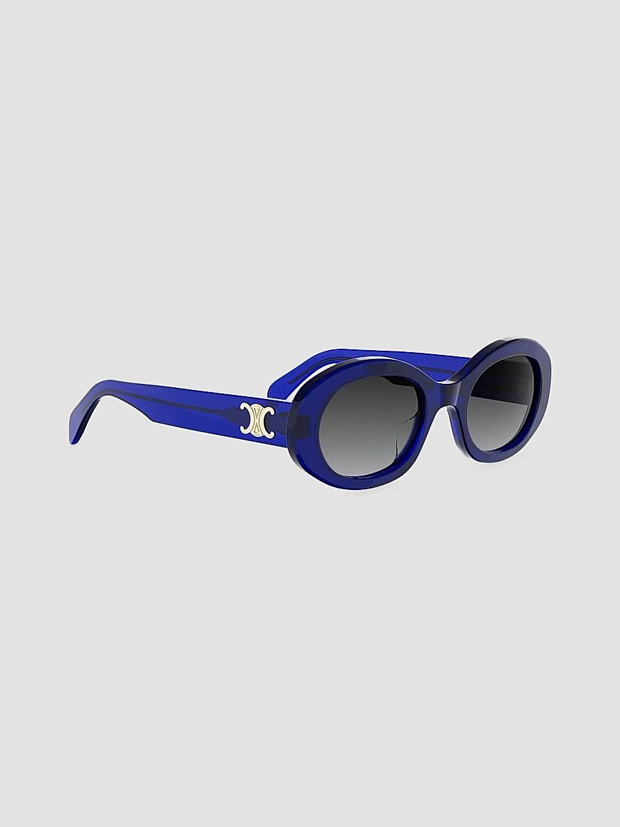 CELINE Women's Triomphe 01 52MM Round Sunglasses - Blue