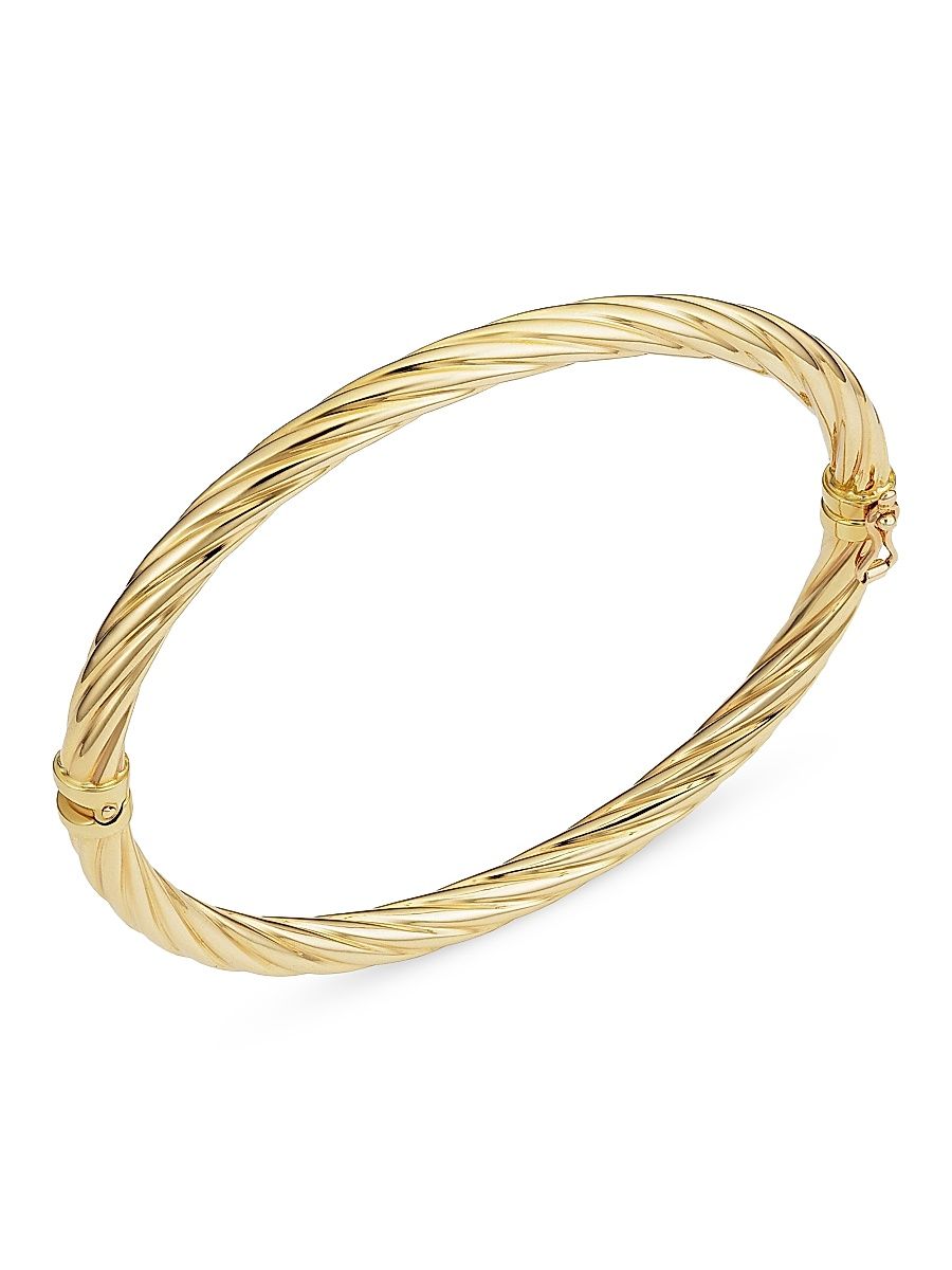 Women's 14K Yellow Solid Gold With A Twist Bangle - Yellow Gold