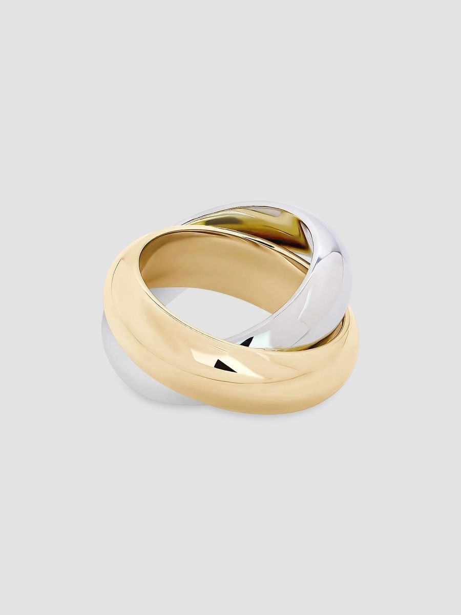 Shashi Women's Ross 14K-Gold-Plated Twisted Ring - Gold Silver - Size 7
