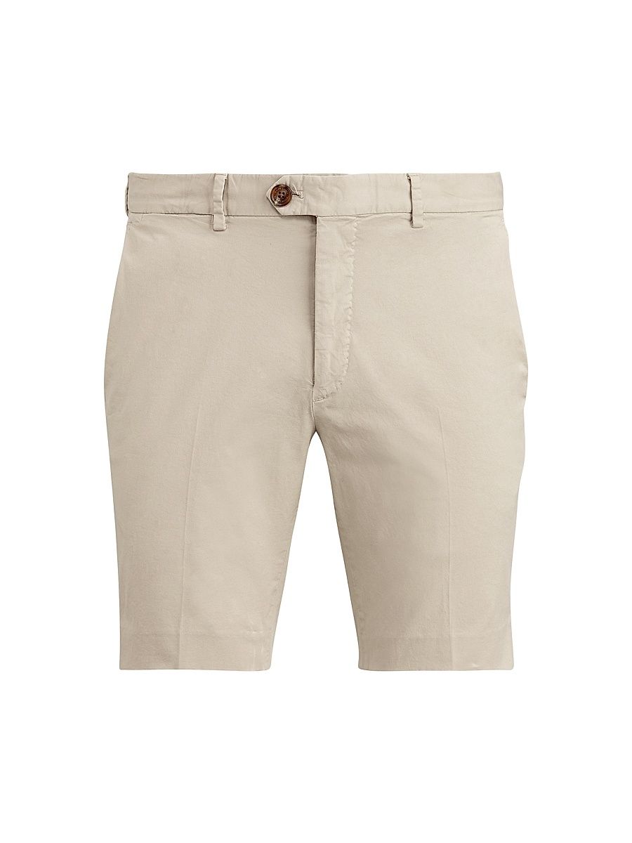 Men's Hand-Tailored Slim Stretch Chino Shorts - Classic Stone - Size 38