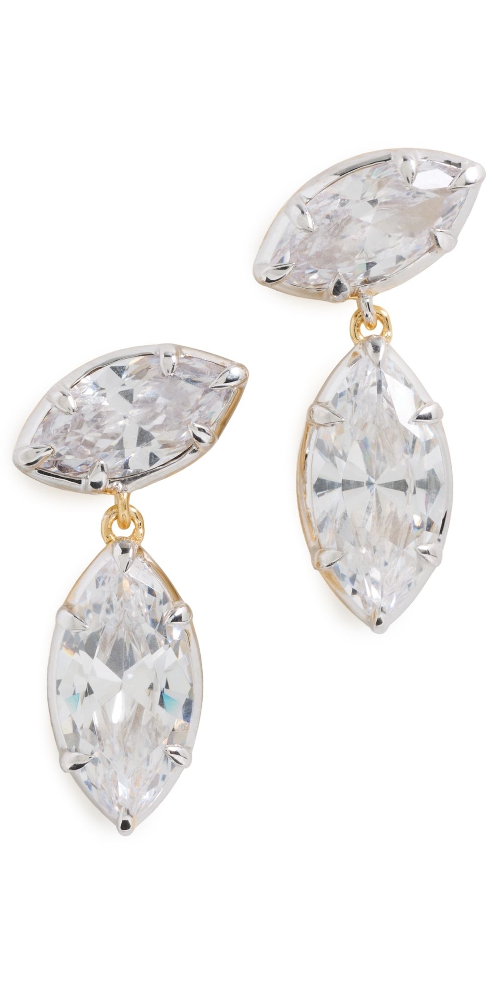 SHASHI Marquise Georgian Cut Drop Earrings Gold One Size