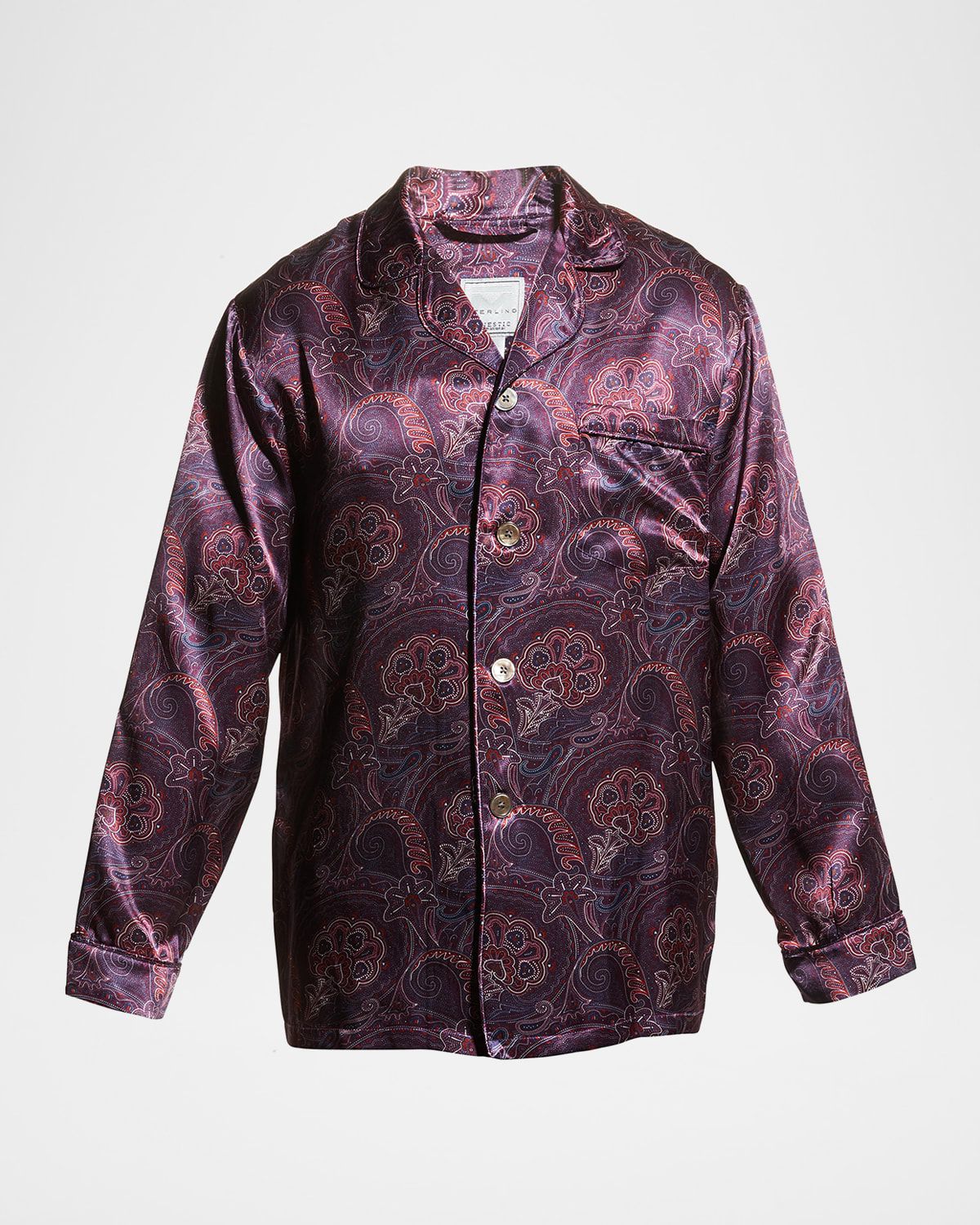 Men & apos;s Silk Paisley Pajama Set
