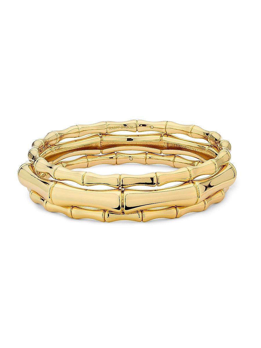 Women's Chiara 3-Piece Goldtone Bamboo Bangle Set - Gold
