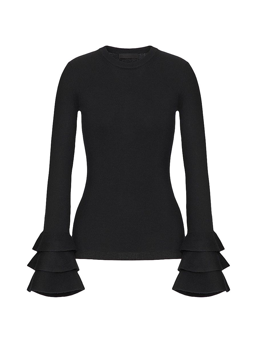 Women's Viscose and Wool Sweater - Black - Size XS
