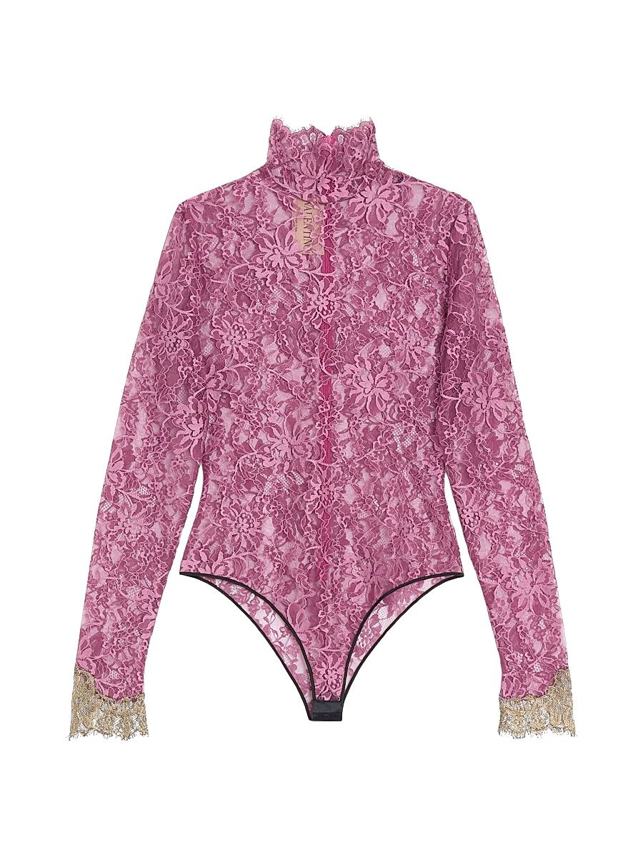 Women's Lace Bodysuit - Maroon - Size XS