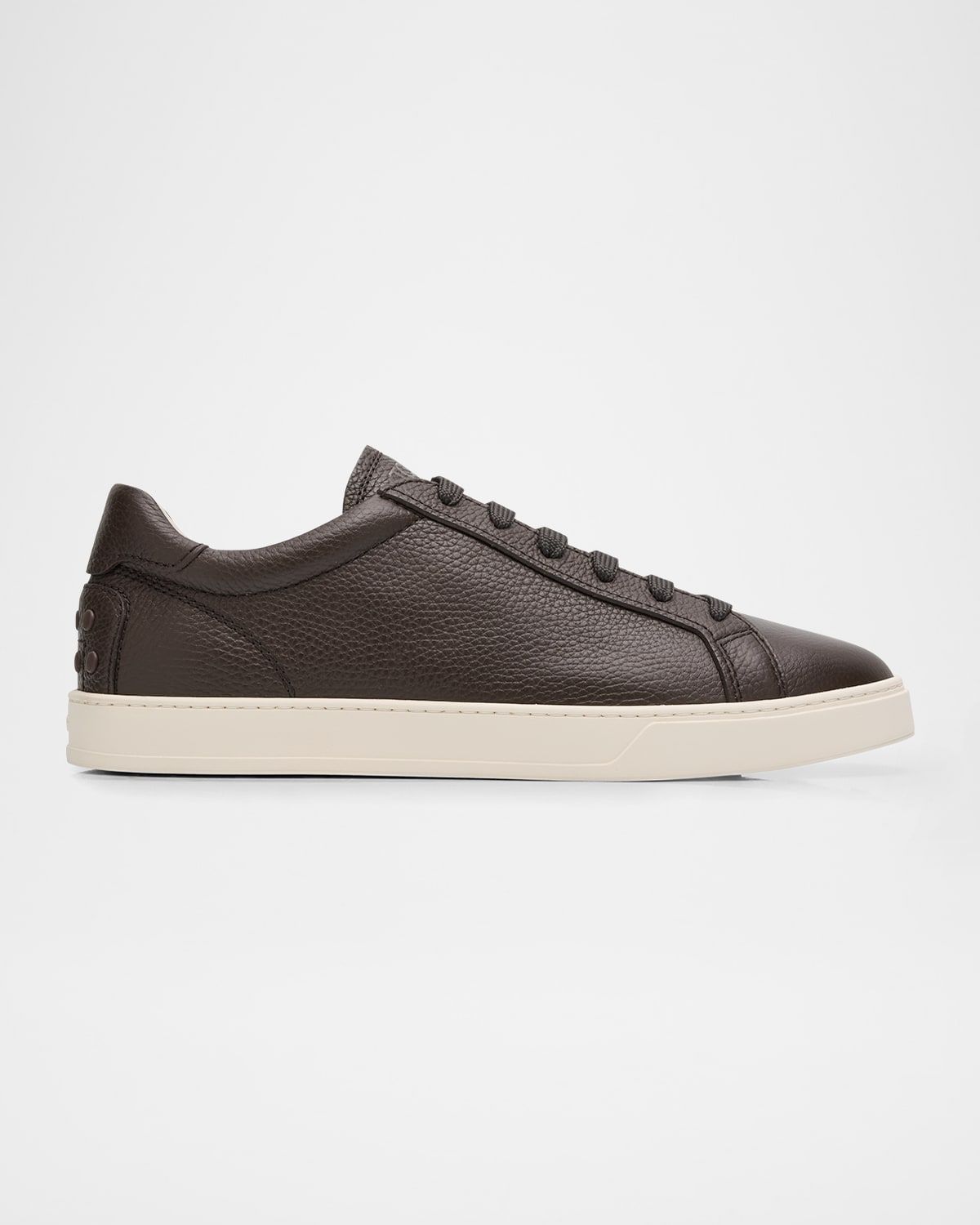 Men & apos;s Grained Leather Low-Top Sneakers