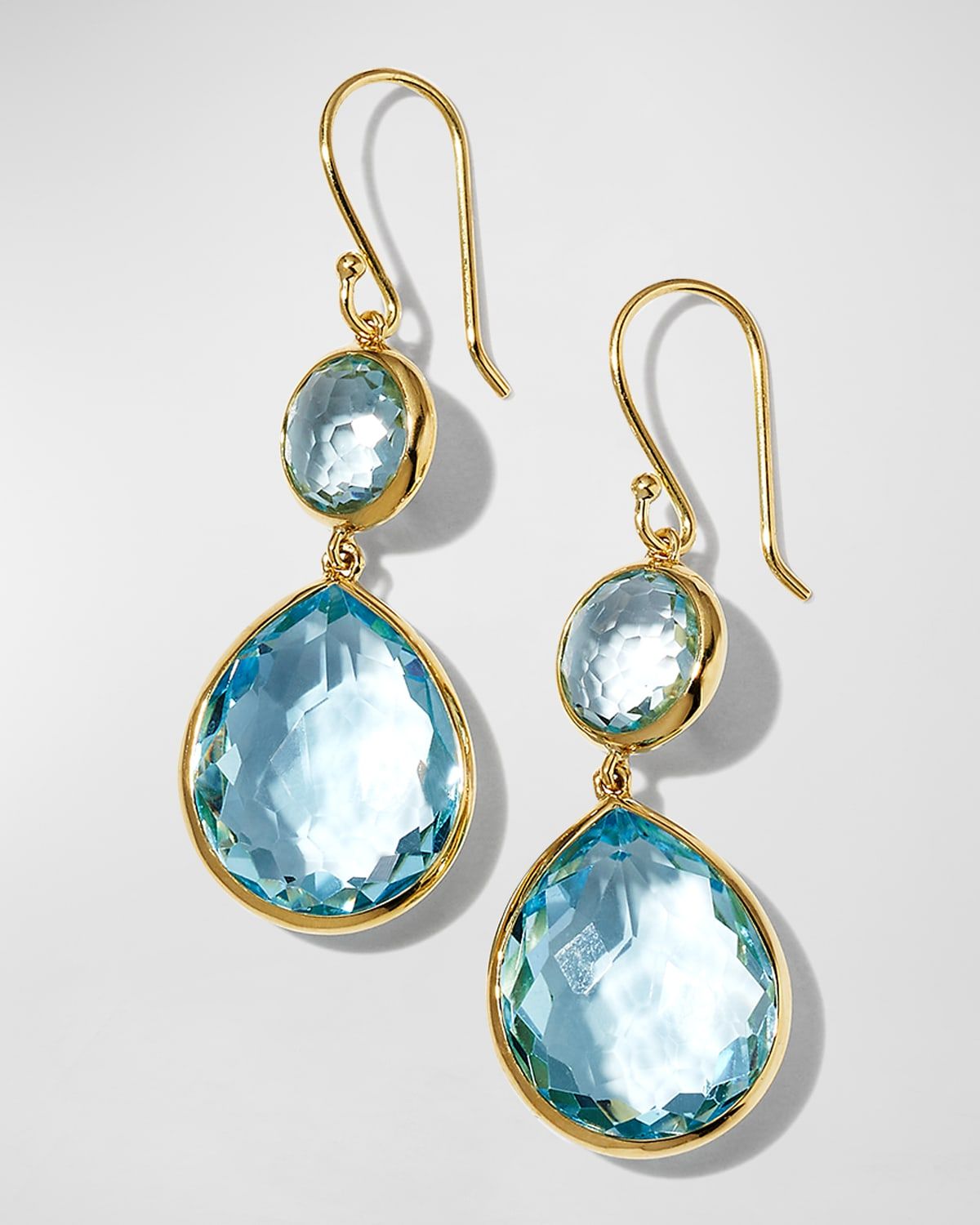 Rock Candy Snowman Teardrop Earrings in 18K Gold