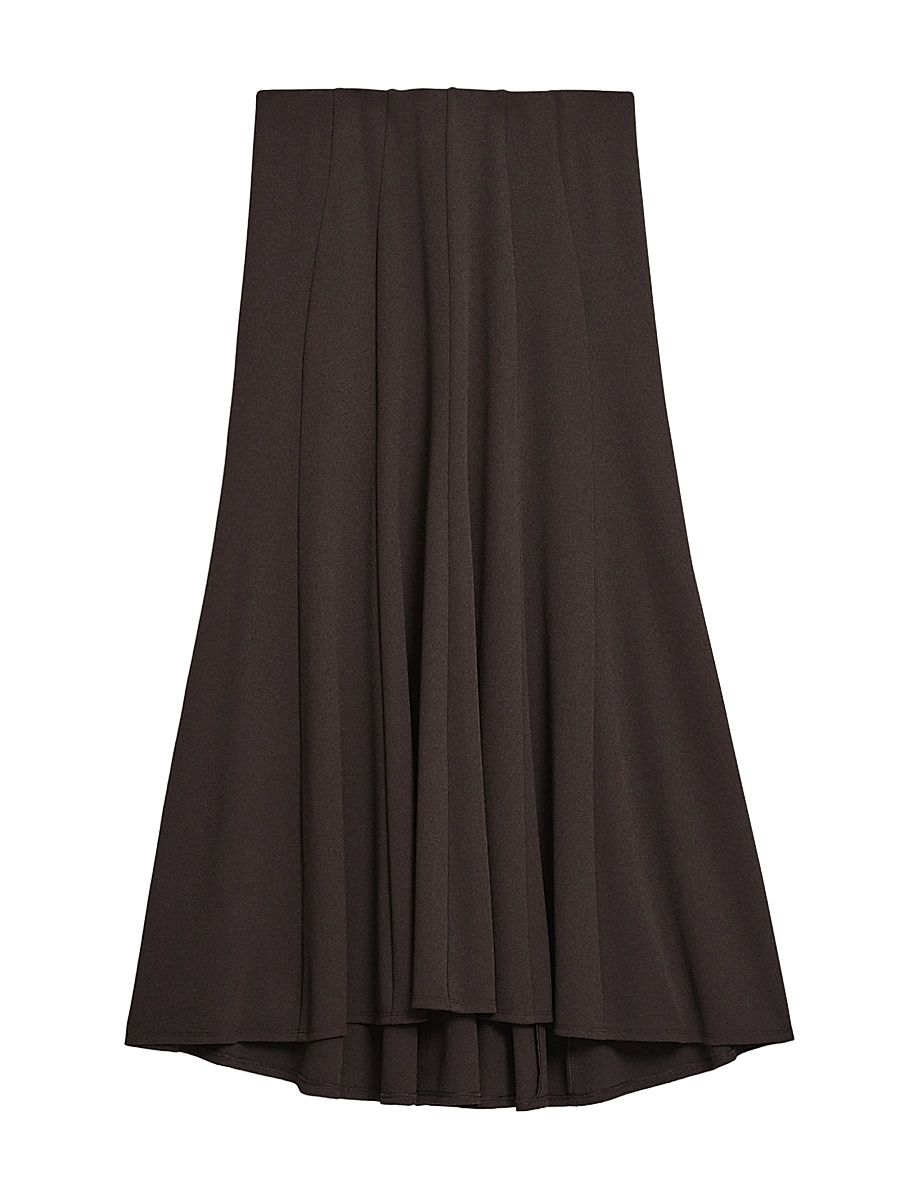 Women's Fluted Seam Midi-Skirt - Cacao - Size XL