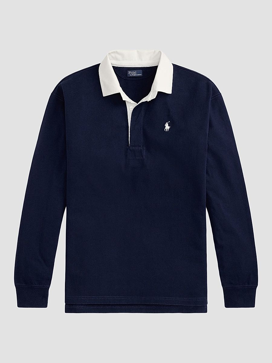 Women's Oversized Cotton Rugby Shirt - Eastside Royal - Size XS