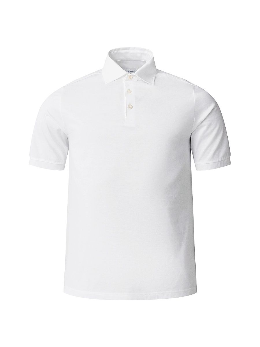 Men's Filo Di Scozia Cotton Polo Shirt - White - Size XL