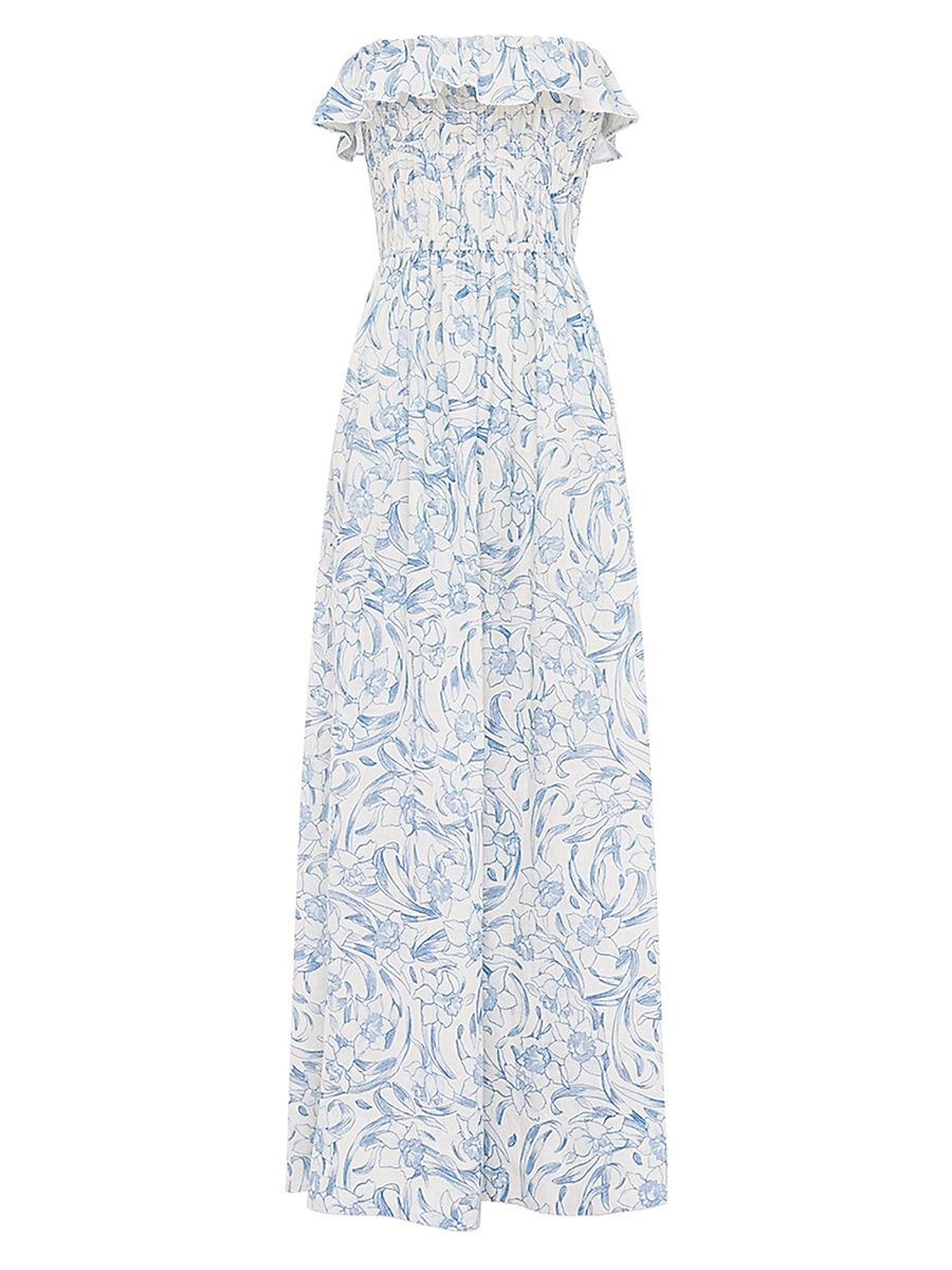 Women's Shirred Strapless Midi-Dress - Daffodil - Size Large