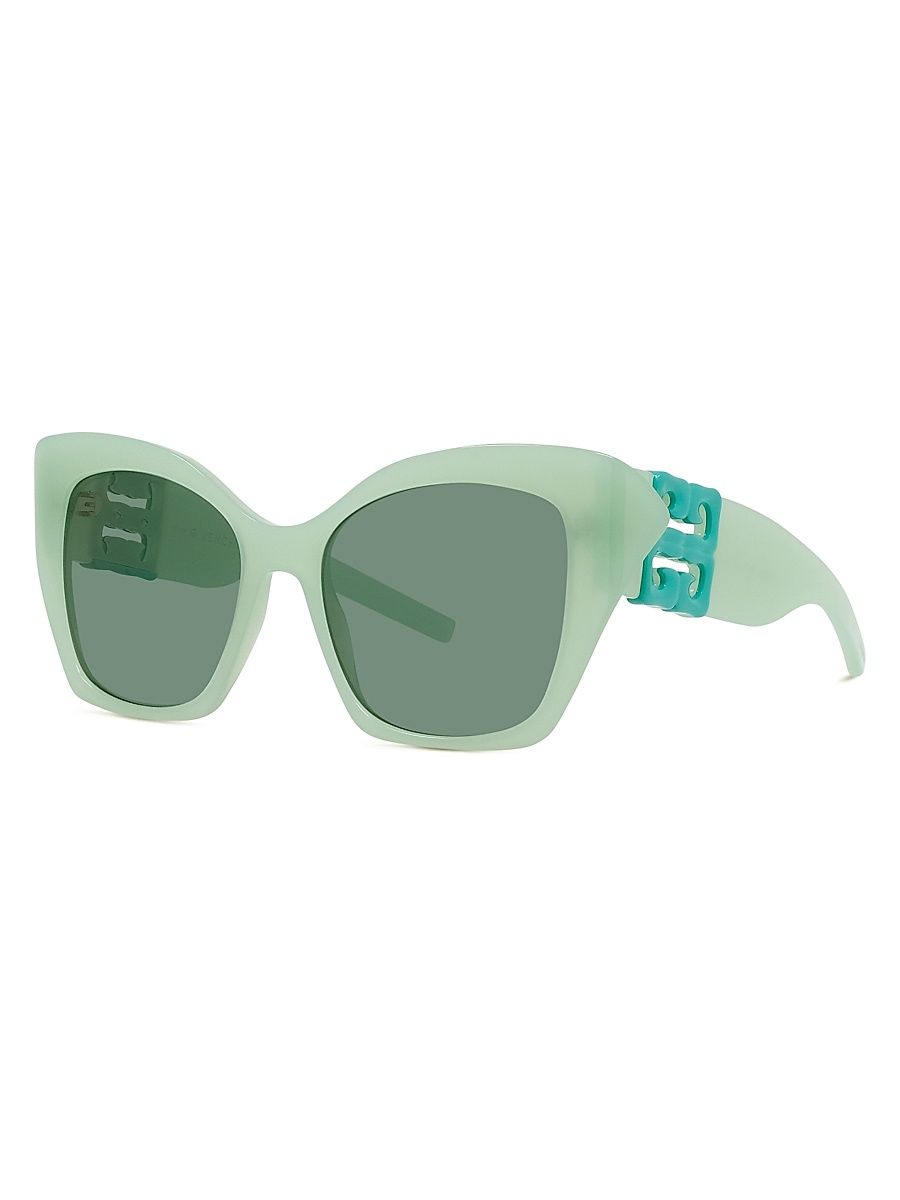 Women's 4G Liquid 54MM Square Sunglasses - Shiny Light Green
