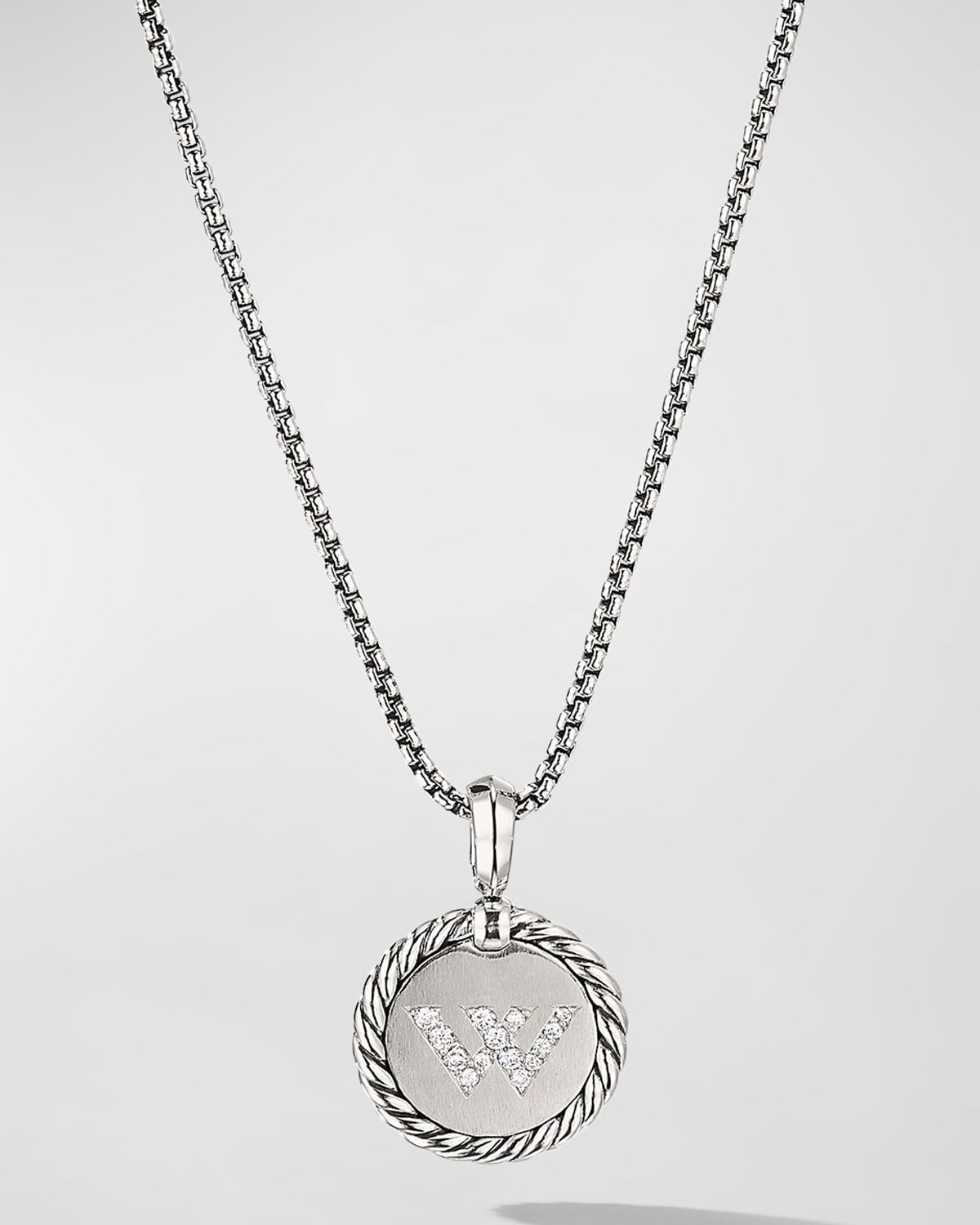 Cable Collectibles Initial Charm Necklace with Diamonds in Silver