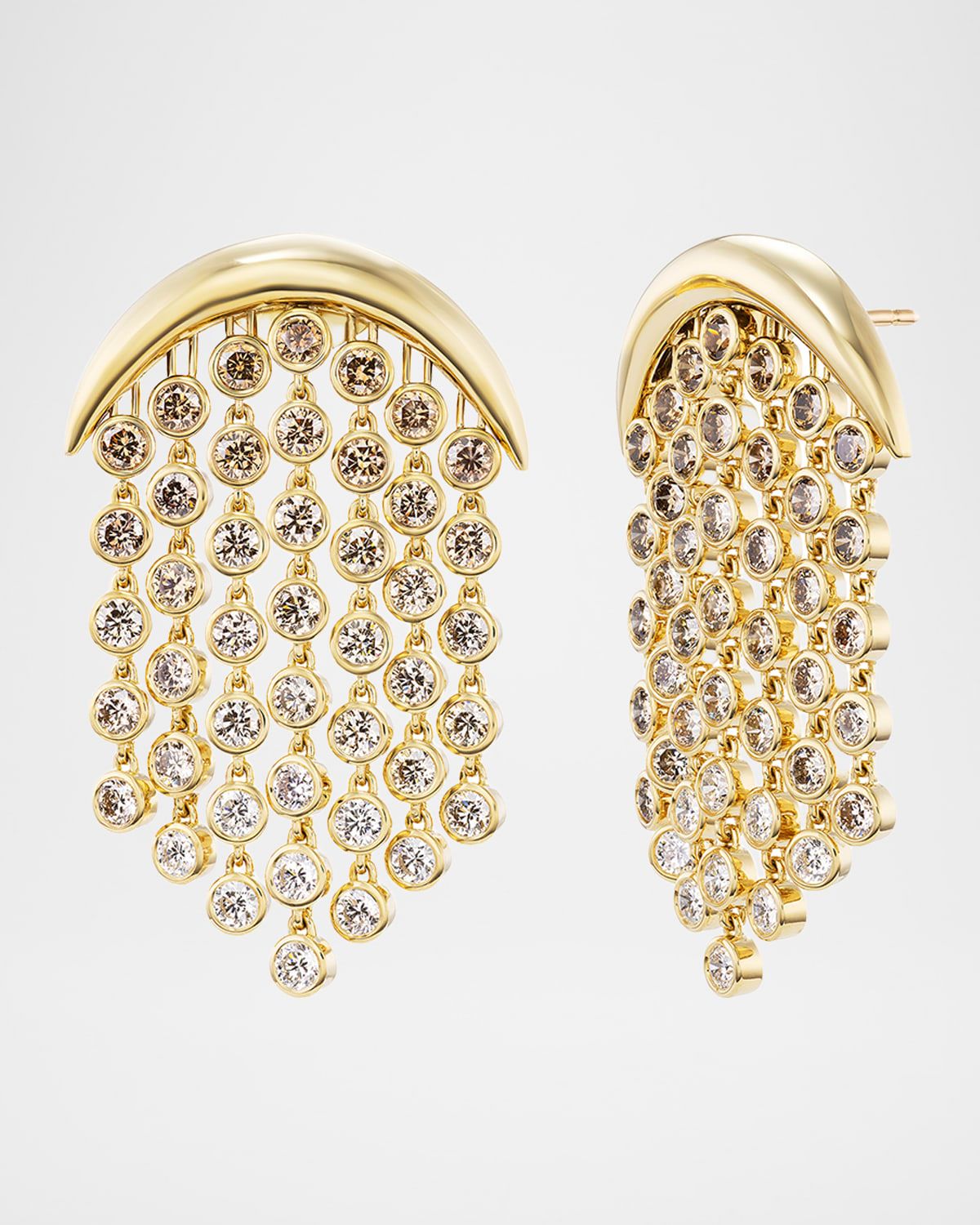 18K Yellow Gold Diamond Fringe Earrings