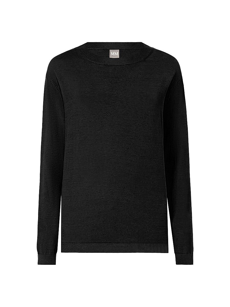 Women's Silk and Cotton Yarn Sweater - Black - Size XL