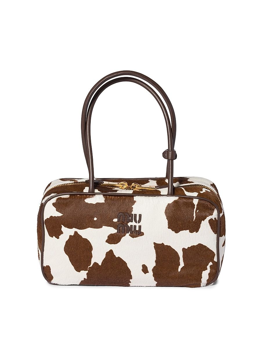 Women's Beau Calf Hair Shoulder Bag - White Brown