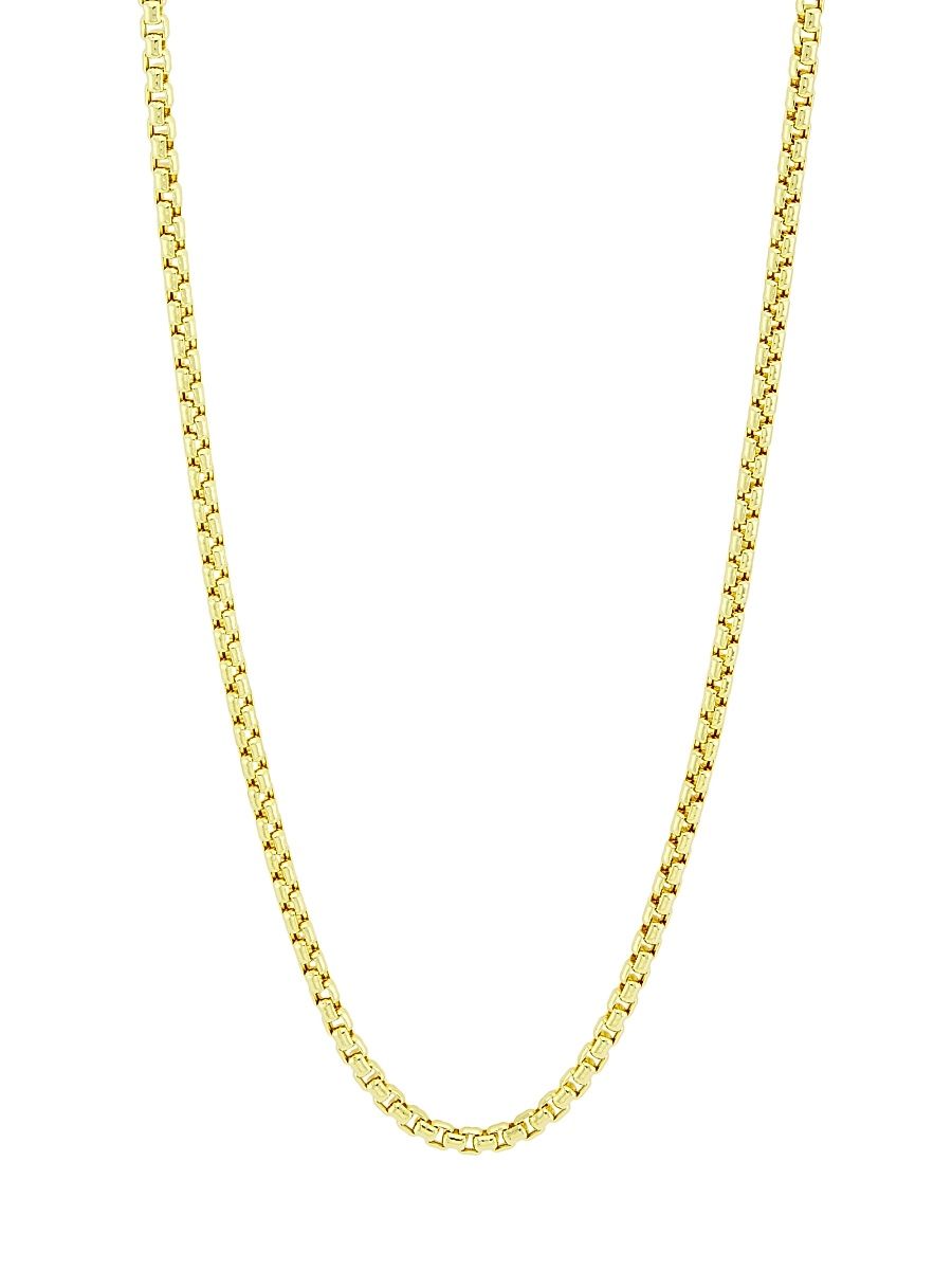 Men's COLLECTION 14K Yellow Fold Lite Round Box Chain Necklace - Gold - Size 20