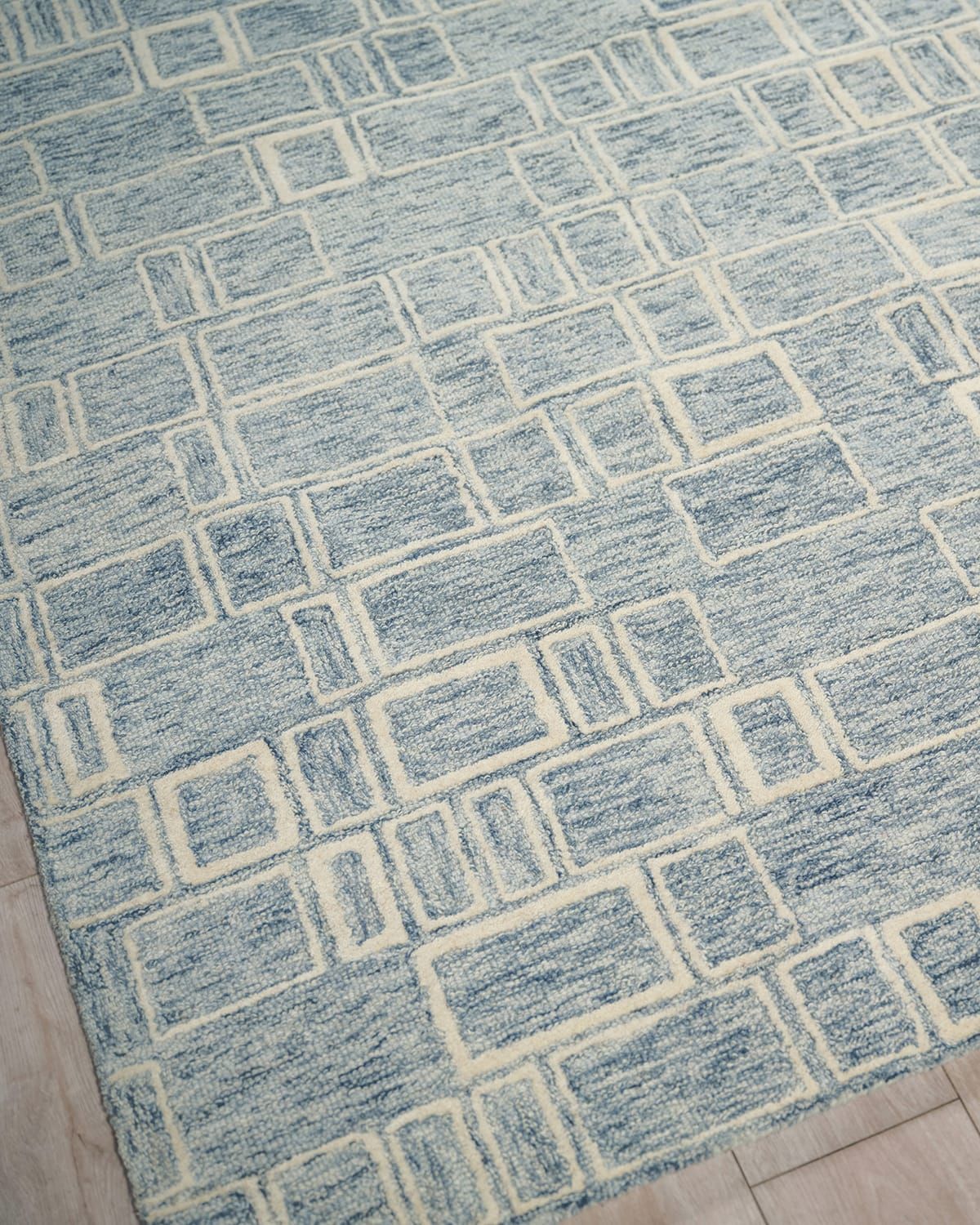 Soho Hand-Tufted Blue & Ivory Rug