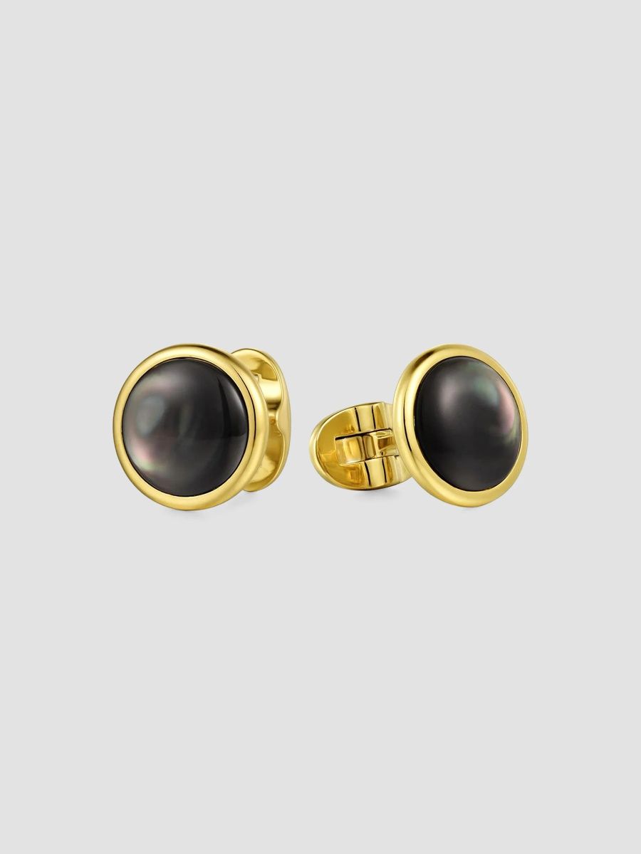 Gabriel & Co Men's Contemporary 14K Yellow Gold & Mother-of-Pearl Round Cufflinks - Gold