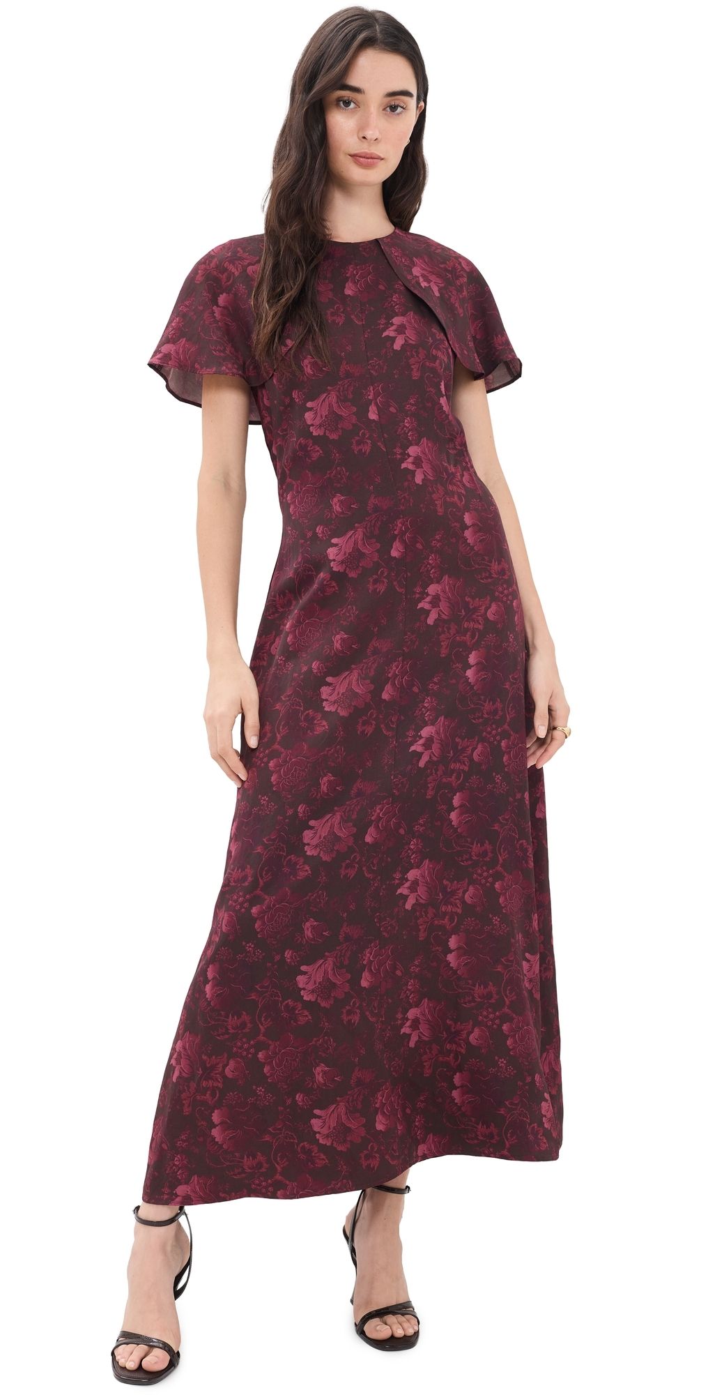 Hill House Home The Davina Dress Annabel Botanica/Burgundy XXXS