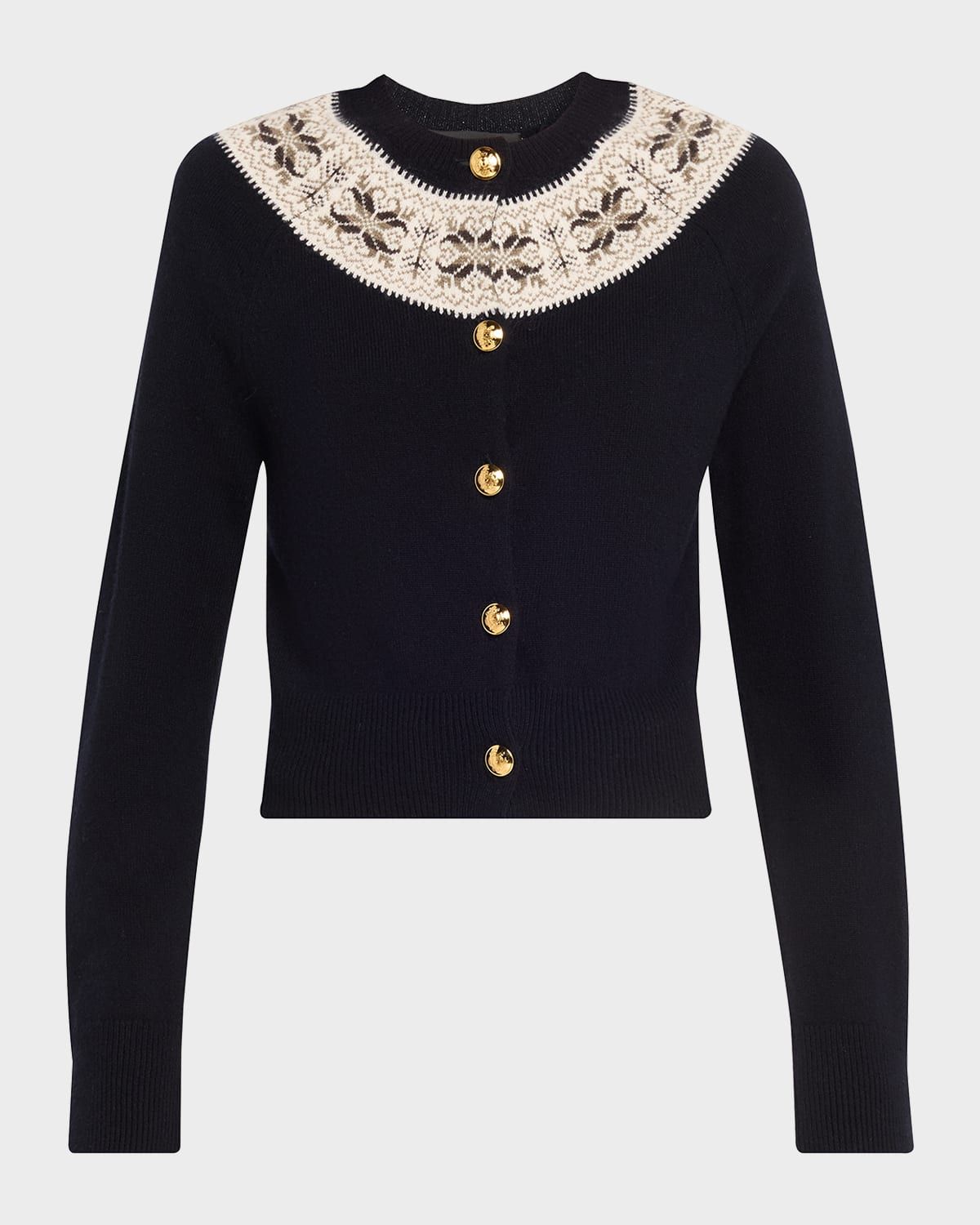 Josefa Cashmere Fair Isle Crewneck Cardigan