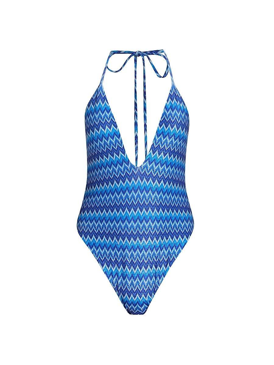 Women's Electra Wave One-Piece Swimsuit - Ocean Wave - Size Medium