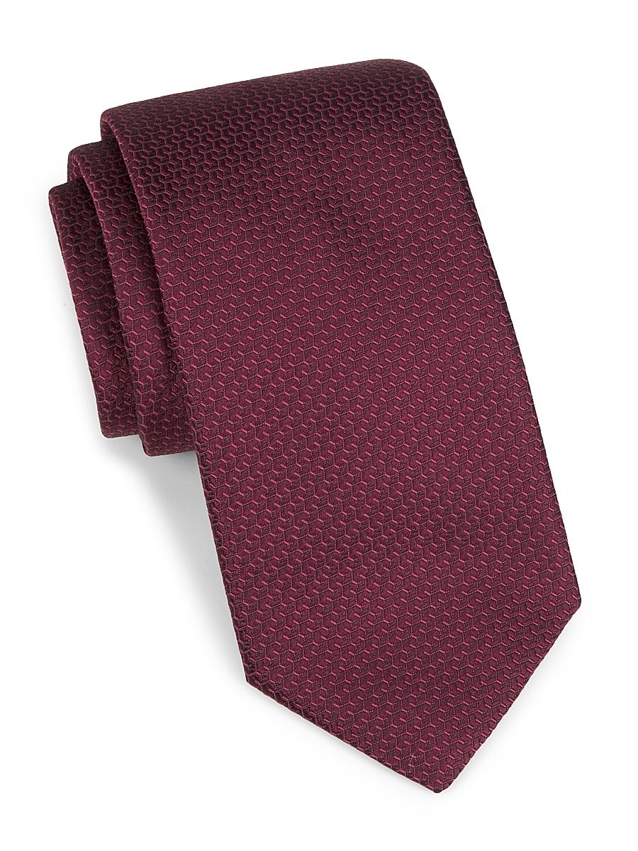 Men's Neat Silk Tie - Red