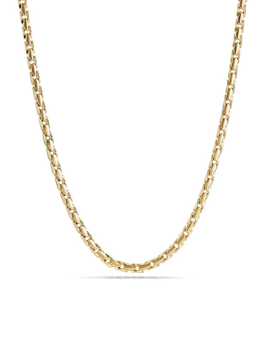 Men's Fluted Chain Necklace In 18K Gold, 5mm - Gold - Size 22