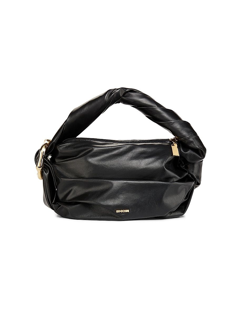 Women's Belle Satin Top Handle Bag - Black