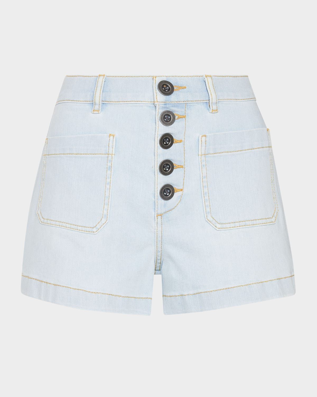Cindy Patch-Pocket Denim Shorts