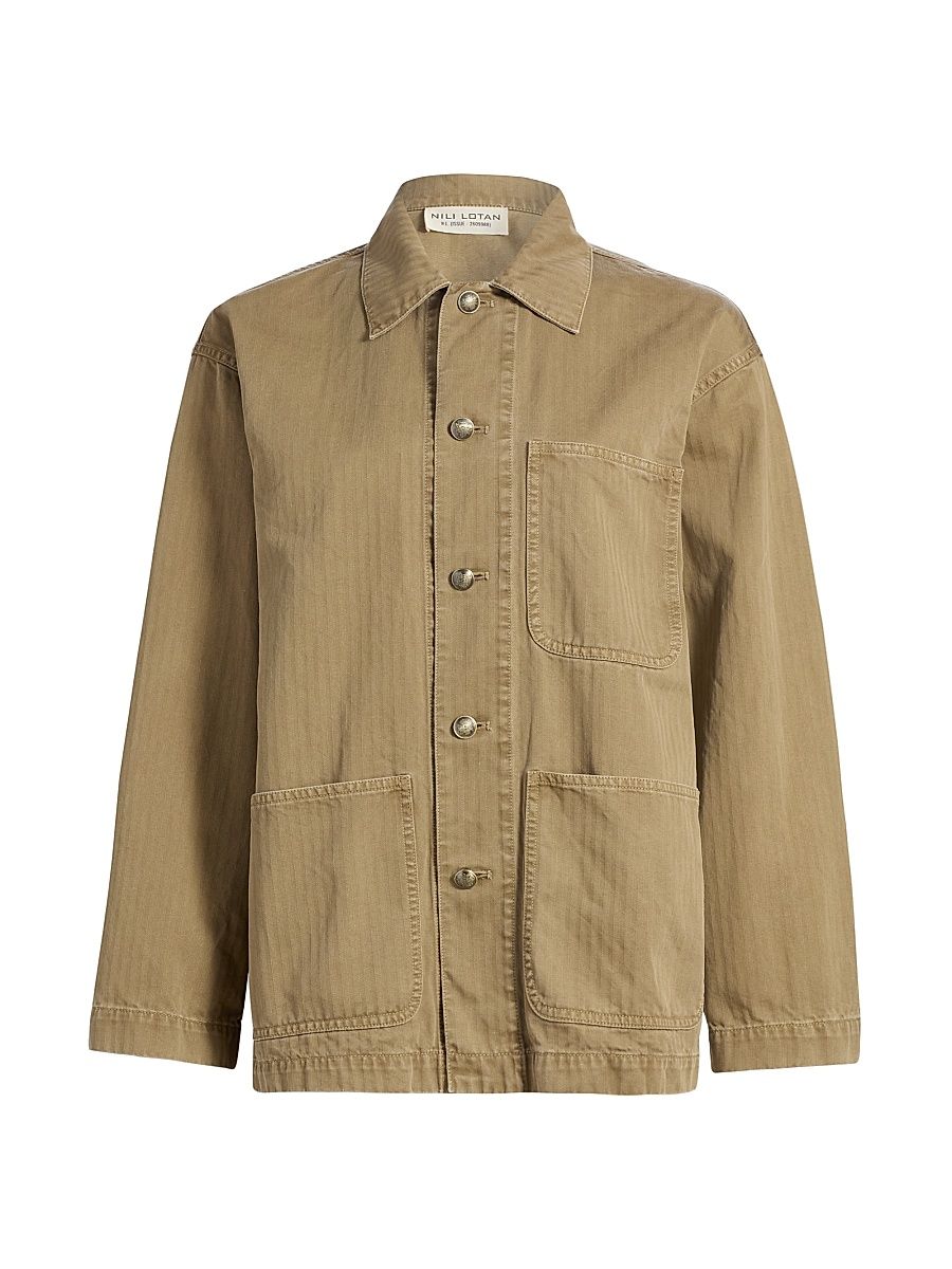 Women's Franklin Cotton Button-Front Jacket - French Khaki - Size XL