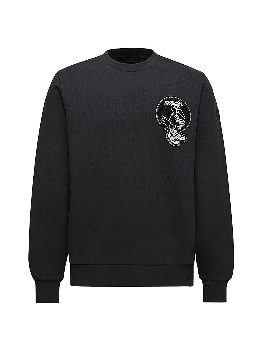 Men's Crew-Neck Sweatshirt in Cotton - Black - Size XXL