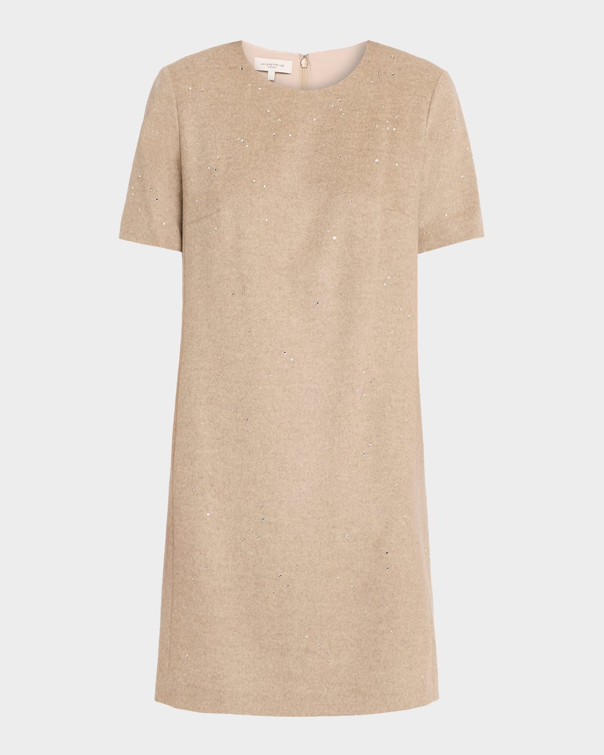 Rhinestone Wool-Cashmere Knit Mini Dress