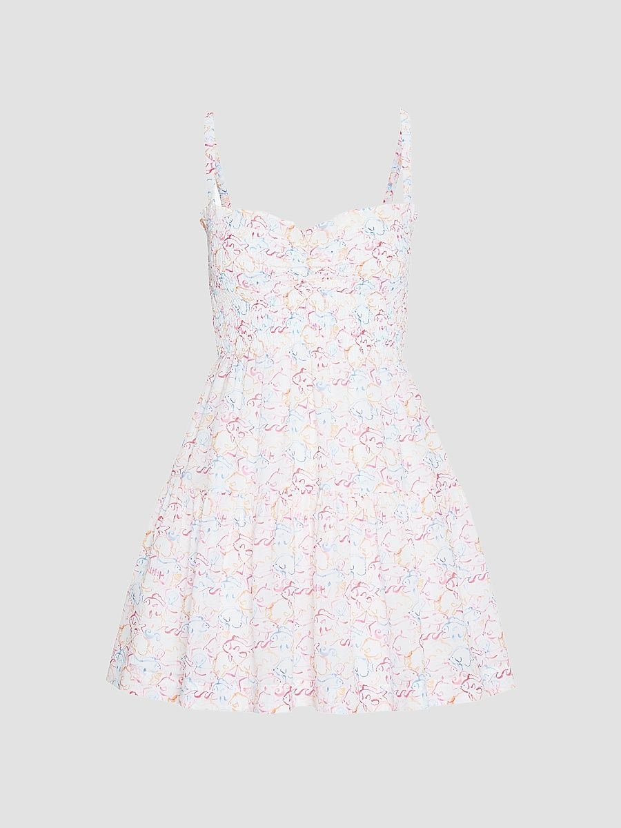 Women's The Rebecca Mini Nap Dress - Camo Fish - Size XXS