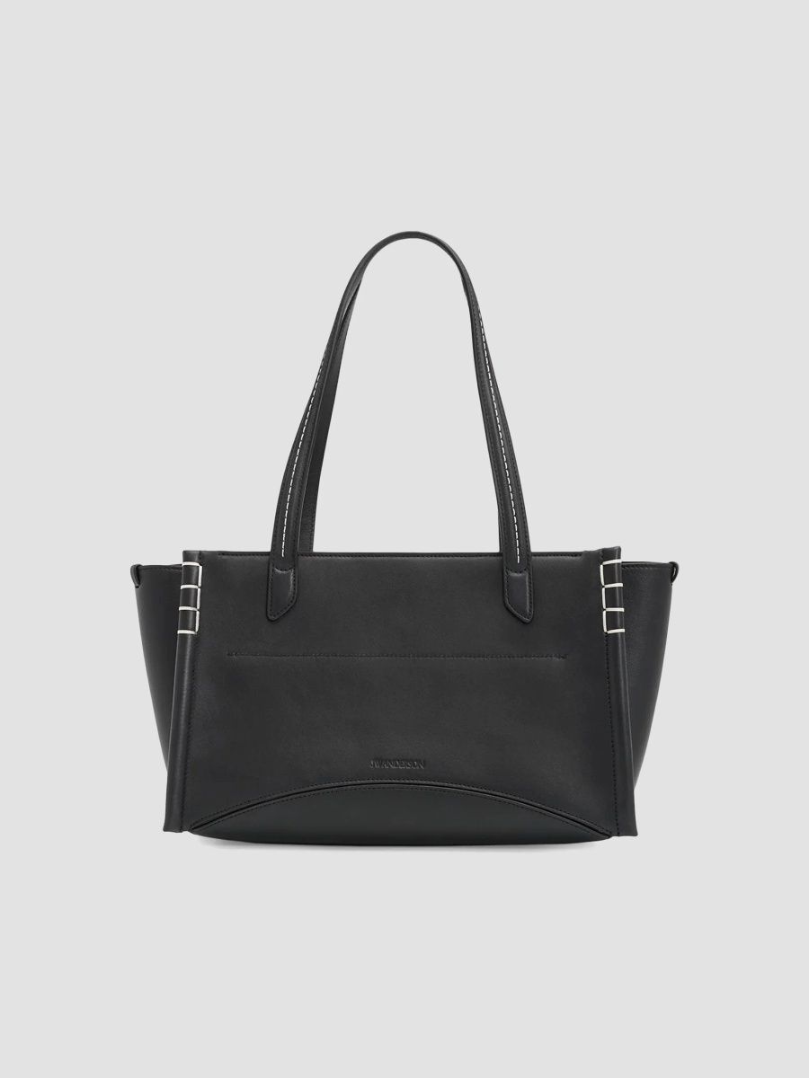 JW Anderson Women's Elongated Loafer Leather Tote Bag - Black